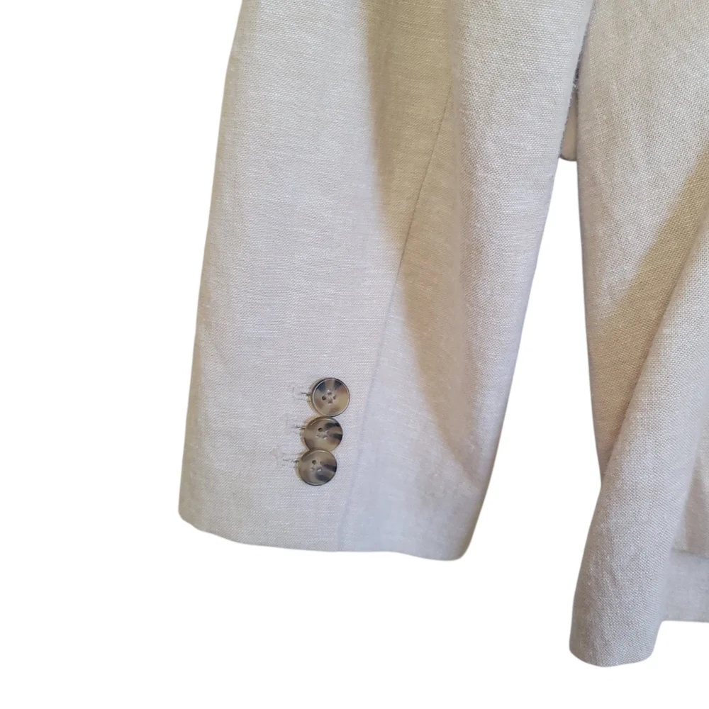 NWT Old Navy Mens Linen Cotton Blend Blazer Beige Summer Wedding Sport Coat